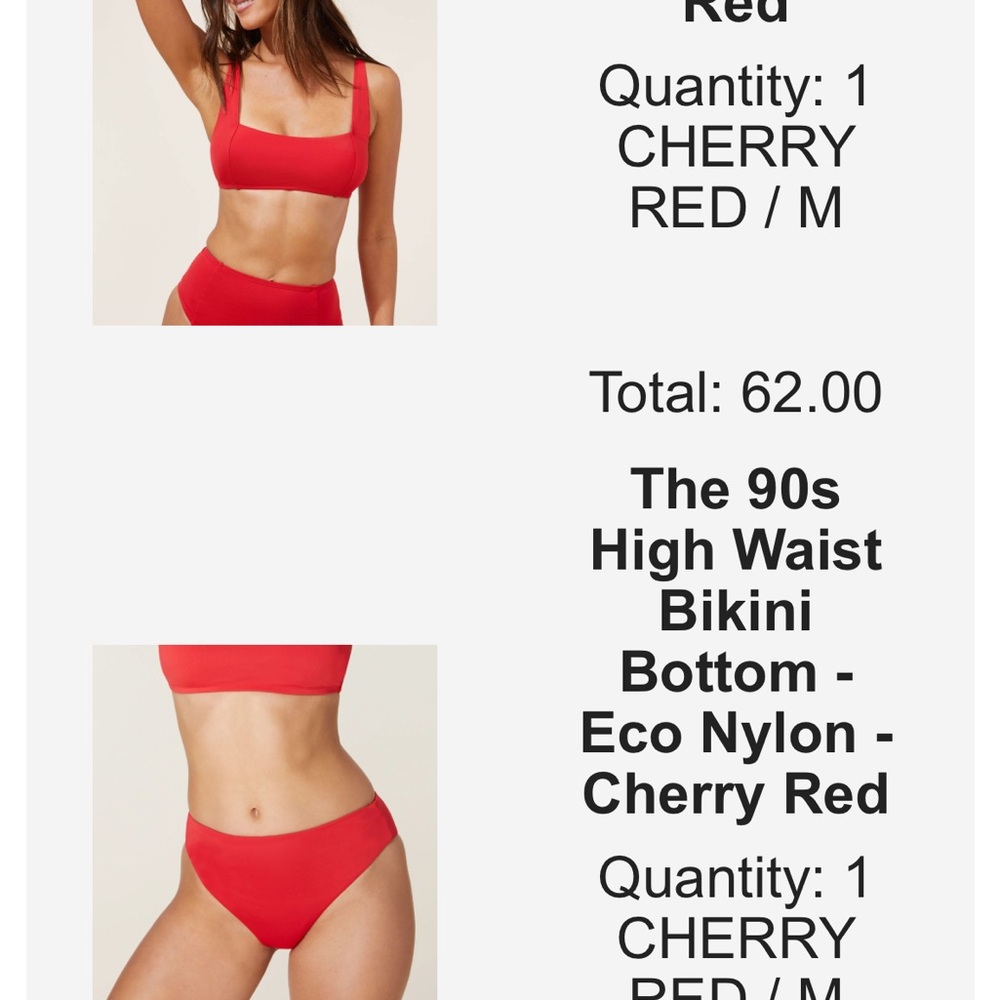 Red Bikini Set Size Medium - Picture 2 of 5